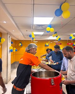 Festival day service with decorations at a client canteen